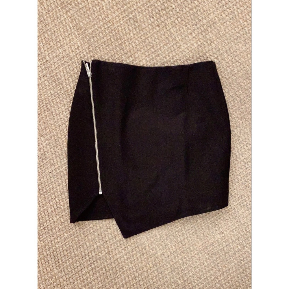 Nicholas Asymmetrical Mini Skirt with Zipper